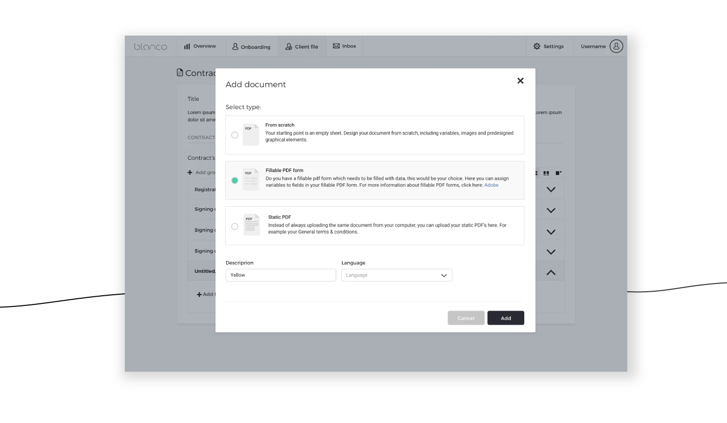 Automated contracts template