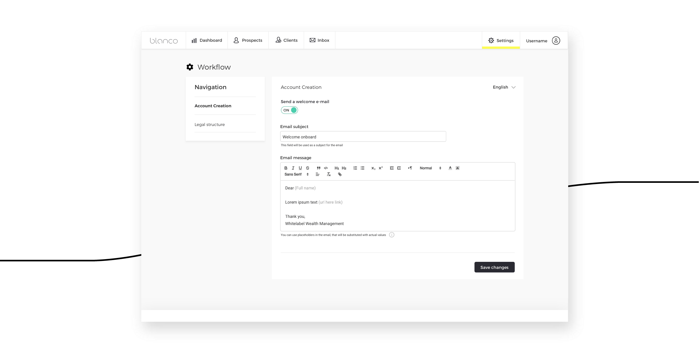 BP Personal welcome e mails in your own design