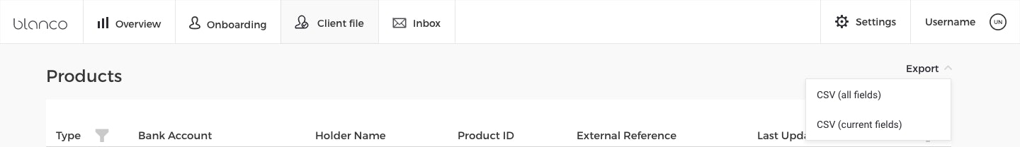 Download management information in CSV file or Excel