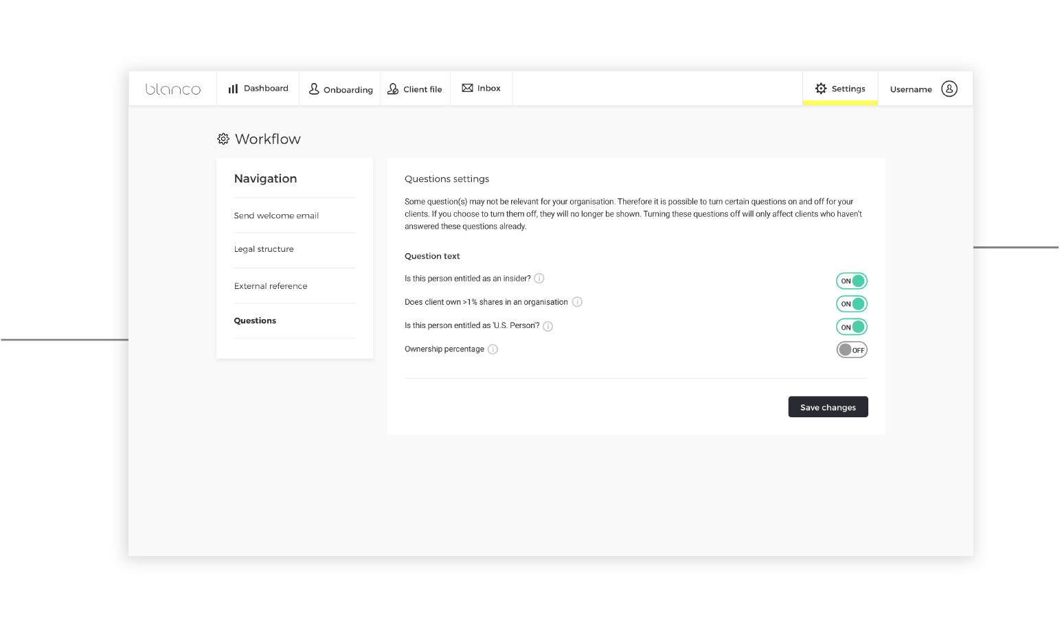 KYC Settings Configurable fields Client Onboarding Client File 04 04 2