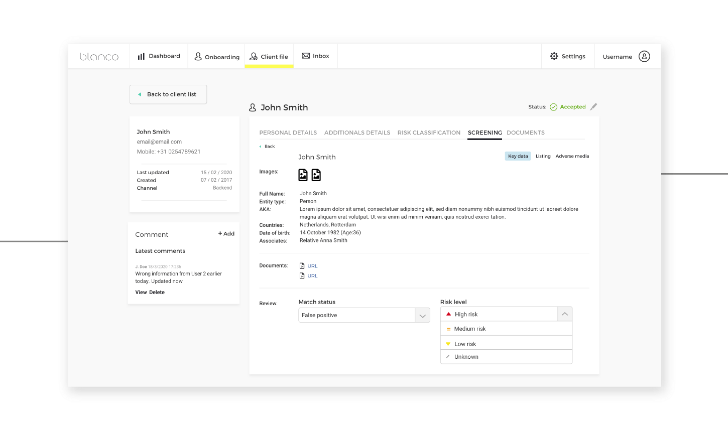 UI improvements screening notification and risk qualification 04